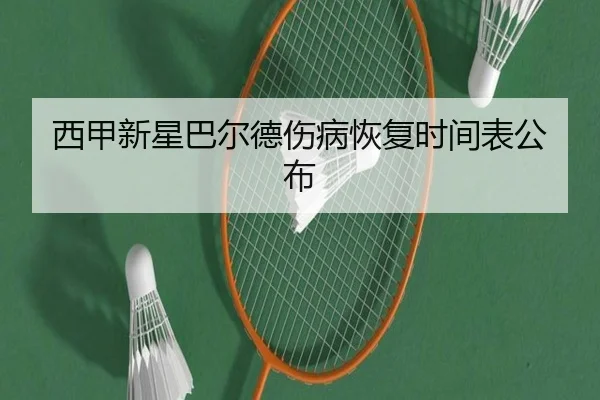 西甲新星巴尔德伤病恢复时间表公布